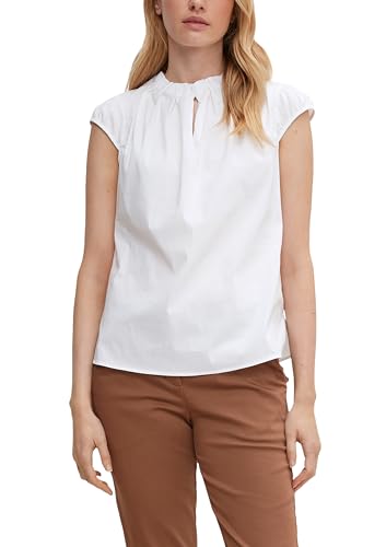 comma Damen Kurzarm Bluse, 0100 White, 36