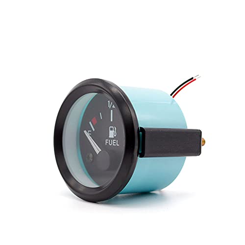 Linekong 2 inch 52mm Fuel Gauges Car Marine Fuel Level Gauge Meter,12V, LED Display, E-12- F Pointer Range