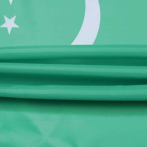 Image of AZ FLAG - Turkmenistan Flag - 2x3 Ft - 100D Polyester Turkmen Banner with Two Metal Grommets - Fade Resistant - Vivid Colors - 2' x 3' Feet - 90x60 Cm