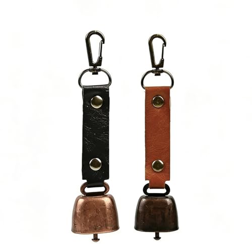 [Rythene] 熊除け鈴「2個セット収納袋付」、真鍮製ベル、消音機能付き、登山・ハイキング・トレッキング用、大音量、カラビナ付き、ホイッスト付属、熊対策グッズ