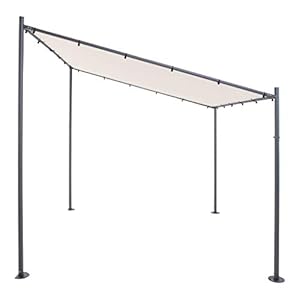SORARA Milano Muur Gazebo | Zwart Frame | Zand canvas | 285 x 300 cm