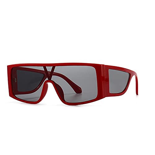 Lunettes de soleil femmes carré avec verre miroir dégradé et monture rétro