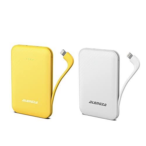 Alongza 2 Packs Portable Phone Charge Built In Cable Small Size Power Banks 4500Mah Mini Usb C Battery Pack For Iphone 14,13,12,11,Xs,Xr,X, Pro Max #TOP18