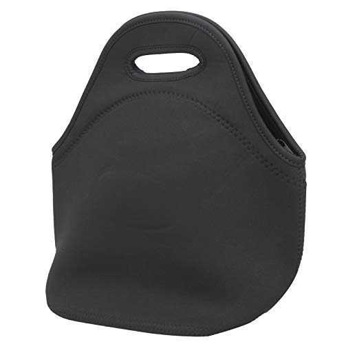 Zipper Design Large Neoprene Insulated Lunch Bag, Lunch Tote, Camping School for Picnic Men Women Adults Kids Office(Pure black) - Image 4