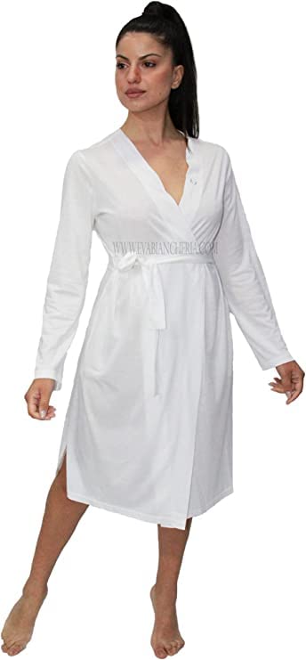 Robe de chambre en coton Liu Jo home DL0160 crème XL pour femme