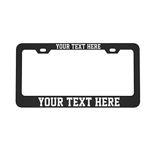 Custom Personalized License Plate Frame,Customized Design Metal Car License Plate Frame with Text,12"x6",Black