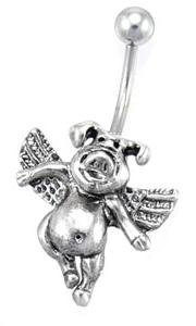 JKL Belly Button Ring When Pigs Fly Navel Ring, not-applicable