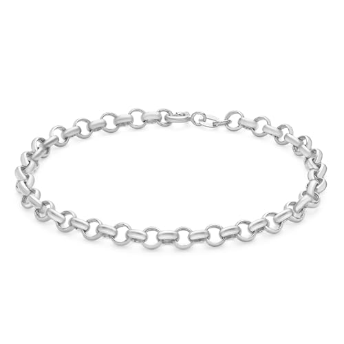 Bracelet Belcher rond en or blanc 9 carats pour femme 18 cm de Carissima Gold