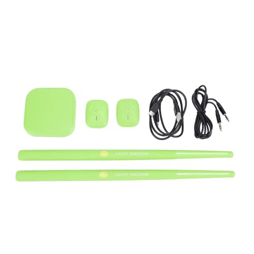 エレクトリックエアドラムセット、3Dモーションセンサー付きポータブルバーチャルドラムキット、ドラムペダル付き電子セット、大人初心者向け、コンパクト (緑)