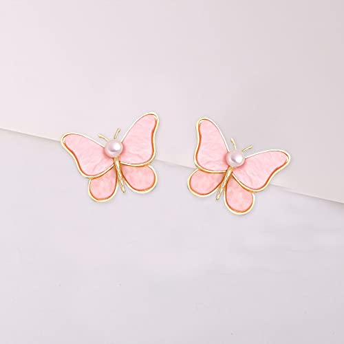 Image of GBAHFY Butterfly Pearl Brooch Gold Elegant Bridal Vintage Style Pins Wedding Banquet Anniversary Brooch for Women