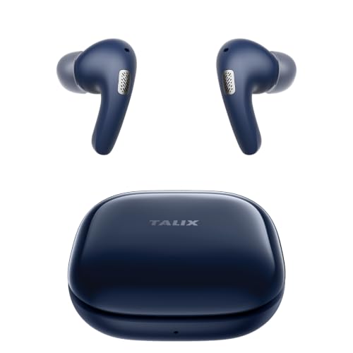 Image of TALIX T30 Noise Cancelling Earbuds with Phone Stand, Punchy Bass, 4-Mic, True Wireless Bluetooth 6.0 in Ear Headphones, 28H Playtime, IPX4 (Blue)