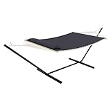 2 Person Outdoor Hammock with Stand, Portable Hammock, Heavy Duty Hammock with Soft Pillow, Balance Ropes, for Patio, Backyard, Garden, Beach, Gray