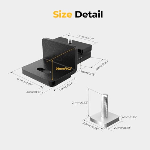 Image of BougeRV Solar Panel T-Slot Mounting Kit Fits for Auto Cross Bars with T-Track to Secure Most 100 to 200 Watt, Heavy Duty Solar Panel Roof Rack Mounting Brackets DIY Off-Grid Solar Systems