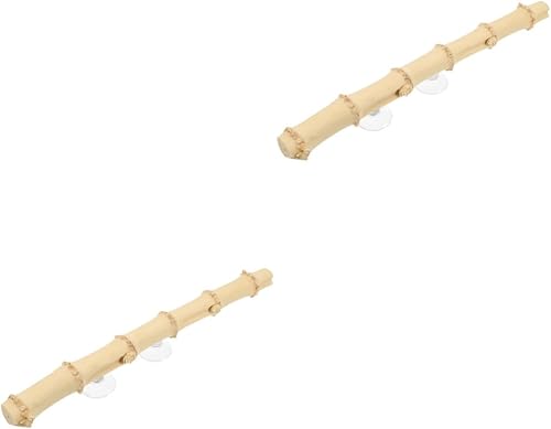 Ipetboom 2 piezas de ventosa de bambú raíz terrario reptil decoración del hogar juguetes de escalada terrario reptil decoración decoración lagarto