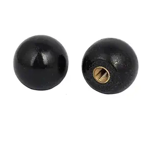 DealMux 32mm Dia Plastic Ball M8 Female Thread Handle Knob Black 2 Pcs for Lathe Machine
