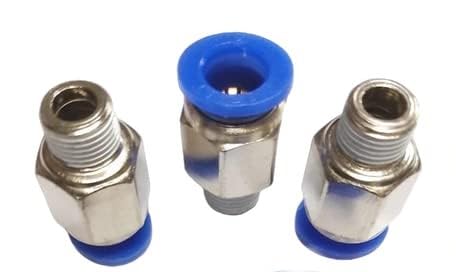 Pneumatic Push Type Male Connector Push in Joint Pneumatic Quick Fitting Quick Connector Air Fittings Size: 1/8" X 08 MM OD (Pack of 3)