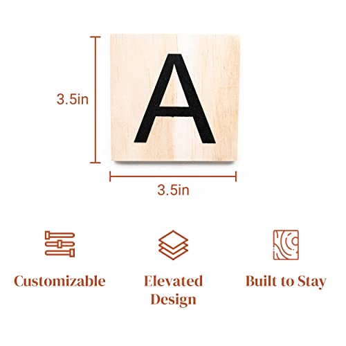 Stiles Letter Tiles, Wooden Crossword Wall Letters For Living Room, Dining Room, Kitchen, Or Bedroom, 3.5 Inch, Letter A #TOP3