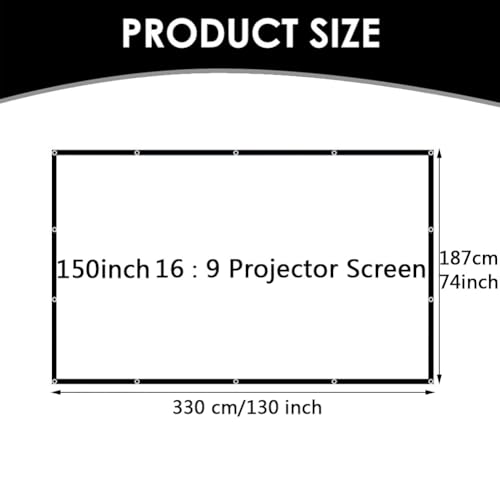 Pantalla de proyección plegable 150 pulgadas 16:9 para cine y oficina miniatura 4