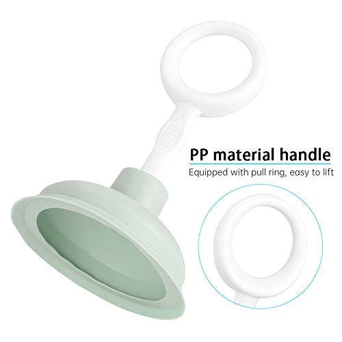 2 unidades de limpiador de tuberías de succión manual, herramienta para desatascar cañerías con fuerte succión, material PP y PE, fácil de usar y limpiar (verde) miniatura 4