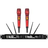 UHF Wireless Vocal Microphone System Vocal Performance SKM 9000 Digital Handheld Transmitter for Stage Church Performance Karaoke DJ, Red Color Hand Mike