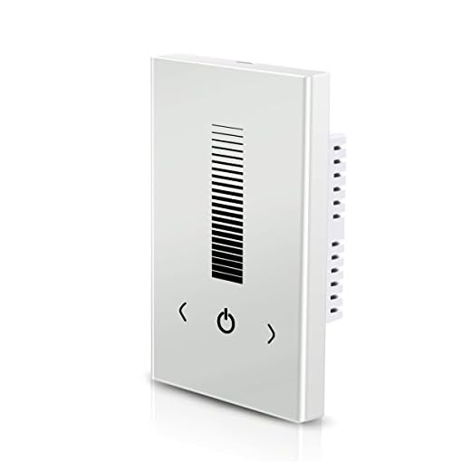 Wall-mounted Glass Touch Panel LED Dimmer Switch Brightness Controller DC 12-24V for Single Color LED Strip Light Lamp-White