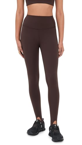 SPLITS59 Womens River High Waist Airweight Stirrup Ankle Leggings Dark Chocolate XL
