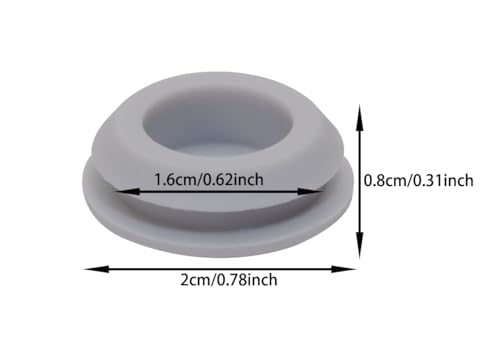 Image of ONLYKXY 5 Pcs Silicone Round Snap in Type Locking Furniture Hole Plugs Button Protective Cover Cap Head (Grey) (16MM(0.62inch))