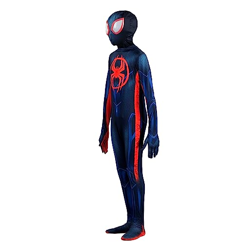 Marvel Miles Morales: Spider-Man Official Youth Deluxe Zentai Costume - Stretch Spandex with Hidden Zippers and Wrist Slits