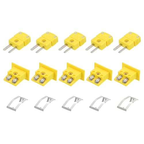 Connecteur mâle pour thermocouple de type K avec mini prise 220°C sourcing map, lot de 5