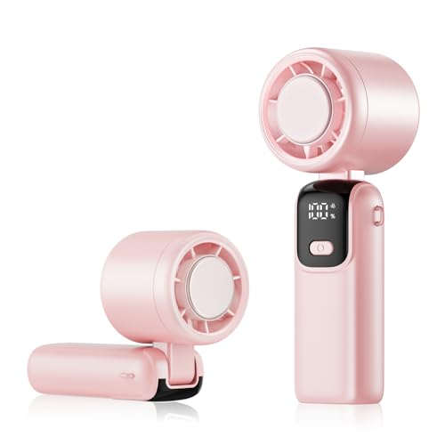 HappyGoo Portable Fan 5-Speed Turbo Mini Fan Smart LED Display for Speed and Battery Quiet Low-Noise Design Suitable for Outdoor Travel Commuting and Summer Use