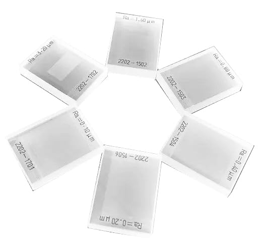 Surface Roughness Calibration Block Sets 5 pcs RA 0.1,0.4,0.8,1.6,3.2μm Simulate Sine Wave Five Blocks Plates Multi-Engraved Lines Standard Roughness Calibration Sample