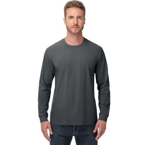 Men's Heavy Weight Long Sleeve T Shirt Crew Neck Comfort Colors Sweatshirt Cotton Thick Pre Shrunk Shirts2