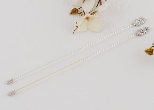 Image of Alilang Antique Vintage Hat Pin Classic Long Handle Geometric Hatpin Stick Lapel Pins for Women, Men, Pack of 2 /3
