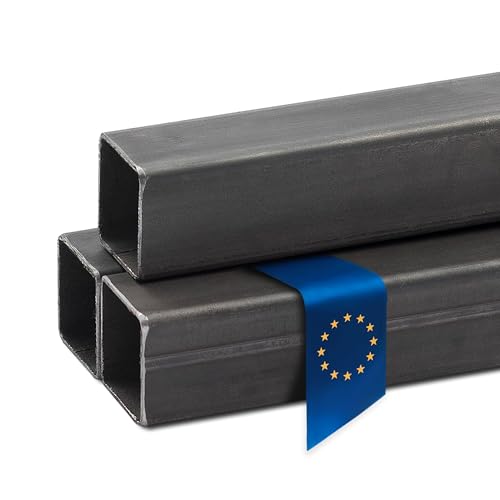 Stahl-Shop24 - Stahl Vierkantrohr Hohlprofil geschweißt Konstruktionsrohr Quadratrohr für Konstruktionen und Geländer Werkstoff S235JRH, Länge: 2000 mm, Abmessung: 40 x 40 x 3 mm