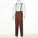 Men's Pioneer Colonial Pants Medieval Peasant Bottoms Halloween Cosplay Trousers With Braces