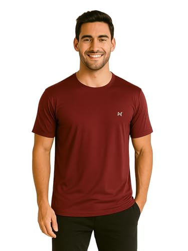 Image of Force NXT Men's Premium Microfiber Fabric Solid T-Shirt | Round Neck Half-Sleeves T-Shirt for Men | Sweat Wicking with Label Free for Daily Uses
