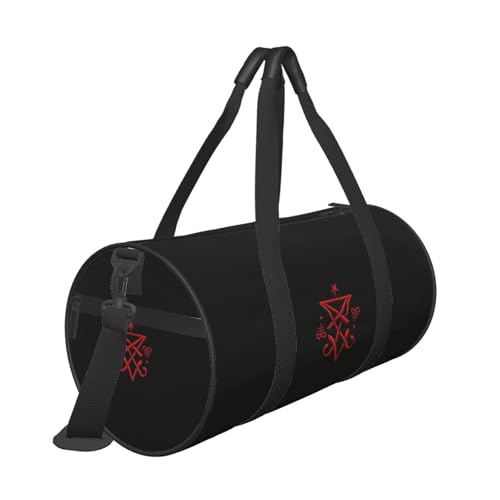 Occult Sigil Of Lucifer Satanic Convertible Garment Bag with Shoulder Strap, Carry on Garment Duffel Bag for Men Women - Rolling Foldable for Travel Luggage Bags (Black)4
