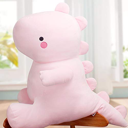 Cute Charming Cartoon Fashion Funny Pretty Dinosaur Stuffed Animals Shape Big Hugging Pillow Soft Plush Toy Doll Ultra Fabric Bed Rest Chair Bolster Nursery Decoration Gift for Kids Plush Doll (PINK)
