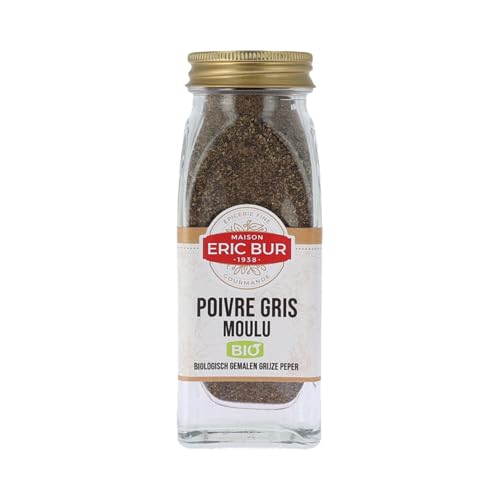 Poivre gris moulu bio en flacon de 48 g pour la cuisine du quotidien Lot de 3 flacons