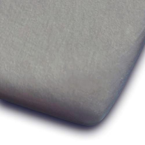 Callowesse 2-Pack Crib Fitted Sheets 94cm x 40cm, Organic Cotton Baby Bedding, Elasticated Edges for Snug Fit. Grey
