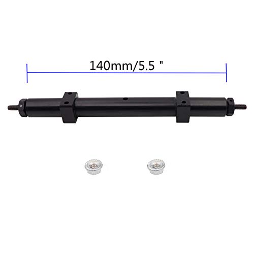Treehobby Metal Non-Powered Rear Axle Tail Axle Upgrade Accessory Fit Compatible with Tamiya 1/14 RC Tractor Trailer Rear Axle Spare Parts (Black) (140mm)