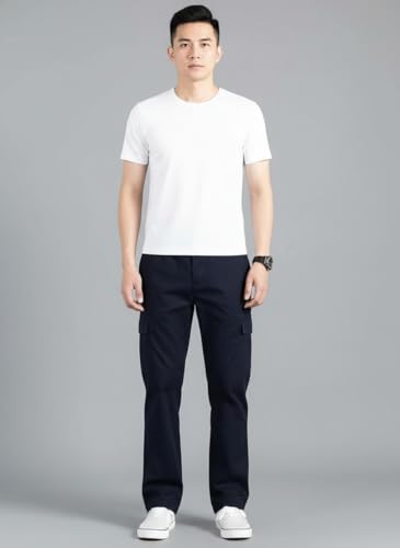 Image of DEELMO Men's Stylish Multi-Pocket Cargo Pants || Casual Fit Trousers || Stylish Cargo Trousers for Men || Men's Pants (MD506 01 04)