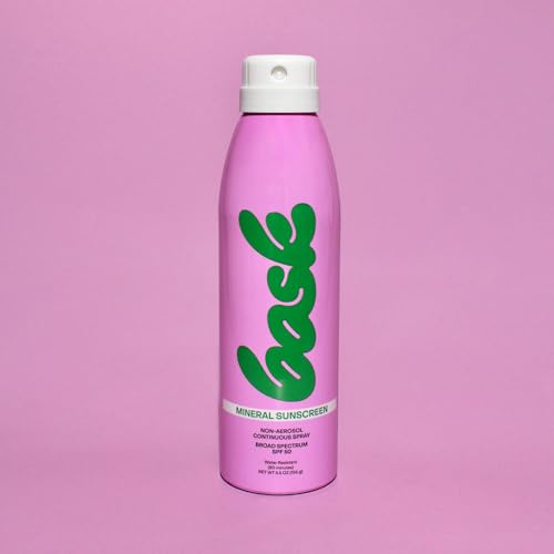 Image of Bask SPF 50 Mineral Sunscreen Spray - Fragrance Free, Reef Safe, Broad Spectrum UVA /UVB Protection, Dermatologist Recommended, Lightweight & Fast-Absorbing, 5.5 oz