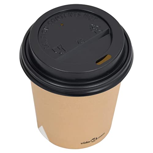 vidaXL 500x Vasos de Papel de Café con Tapa Taza Desechable Bebidas Té Chocolate Caliente Leche Recipiente Tiendas de… - Imagen 6