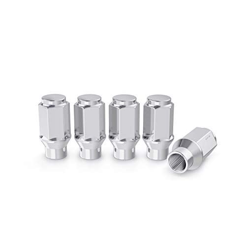 20Pcs Chrome Silver Bulge Lug Nuts - 1/2X20 Threads - 1.75 Inch Length - Et Style (Extended Threads) - Cone Conical Taper Seat Shank - Closed End - Compatible With 5Lug Vehicles Wheels #TOP4