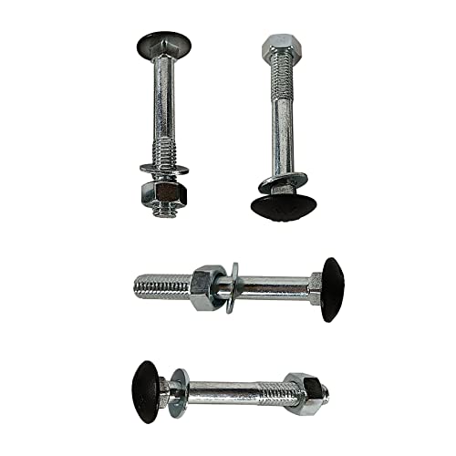 Tornillos de bloqueo M8 x 60 mm, 4 unidades con discos en U y tuercas • para cintas de tienda • Tornillos de cinta • Tornillos redondos planos Cover