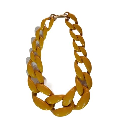 Collar de eslabones de serpiente en resina con hebilla maxi retro 5
