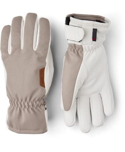 Hestra Women’s CZone Primaloft Inverno 5-Finger Glove I Insulated, Waterproof Gloves for Everyday Winter and Alpine Skiing - Beige - 8