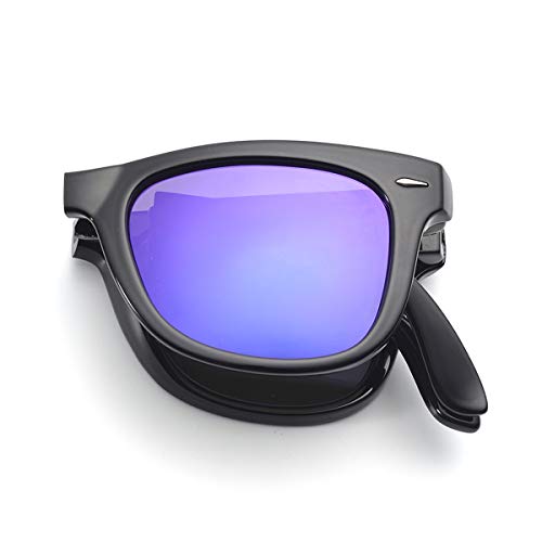 Classic Vintage Folding Sunglasses for Men and Women UV400 With Case HP2001C3