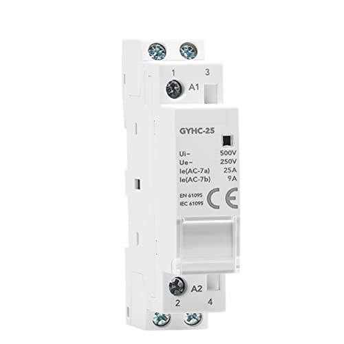 Contacteur ca 2NO 2P 25A à fixation rapide sur rail pour armoire électrique